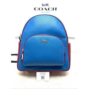 🔥🎁NWT! Coach Court Backpack Colorblock Blue/Red CR768 Msrp:$450.00